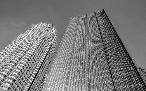office building grayscale photo of buildings black-and-white